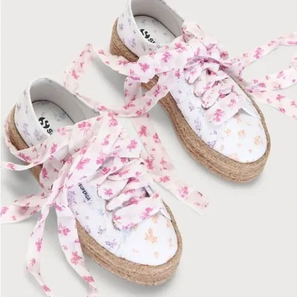 SUPERGA Floral Flower Mix Sneakers With Rope Like love shack fancy